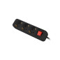Lanberg PS1-03F-0150-BK prolunghe e multiple 1,5 m 3 presa(e) AC Interno Nero