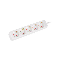 Lanberg PS0-05F-0300-W prolunghe e multiple 3 m 5 presa(e) AC Interno Bianco