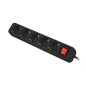 Lanberg PS1-05F-0300-BK prolunghe e multiple 3 m 5 presa(e) AC Interno Nero