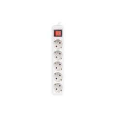 Lanberg PS1-05F-0300-W prolunghe e multiple 3 m 5 presa(e) AC Interno Bianco
