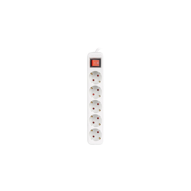Lanberg PS1-05F-0300-W prolunghe e multiple 3 m 5 presa(e) AC Interno Bianco