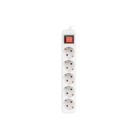 Lanberg PS1-05F-0300-W prolunghe e multiple 3 m 5 presa(e) AC Interno Bianco