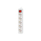 Lanberg PS1-05F-0300-W prolunghe e multiple 3 m 5 presa(e) AC Interno Bianco