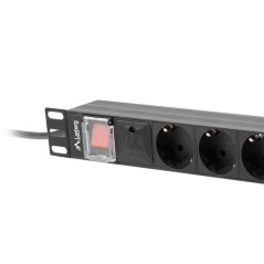 Lanberg PDU-08F-0200-BK unità di distribuzione dell'energia (PDU) 8 presa(e) AC 1U Nero