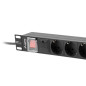 Lanberg PDU-08F-0200-BK unità di distribuzione dell'energia (PDU) 8 presa(e) AC 1U Nero
