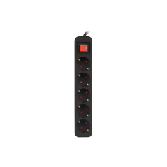 Lanberg PS1-05F-0150-BK prolunghe e multiple 1,5 m 5 presa(e) AC Interno Nero