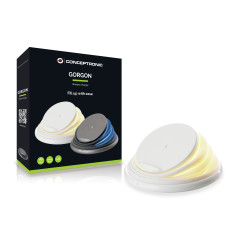 Conceptronic GORGON02W Caricabatterie per dispositivi mobili Universale Bianco USB Carica wireless Ricarica rapida Interno