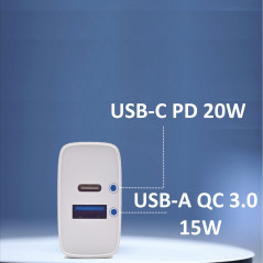 Ewent EW1321 Caricabatterie per dispositivi mobili Universale Bianco AC Ricarica rapida Interno