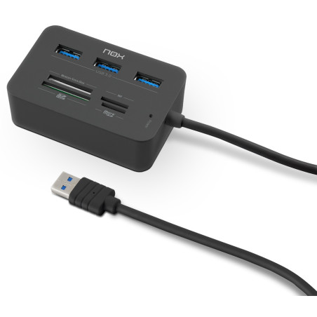 NOX Lite Reader One Cablato USB 3.2 Gen 1 (3.1 Gen 1) Type-A Nero