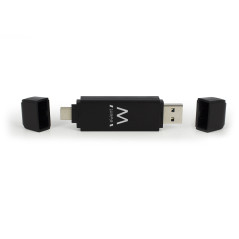 Ewent EW1075 lettore di schede USB 3.2 Gen 1 (3.1 Gen 1) Type-A/Type-C Nero