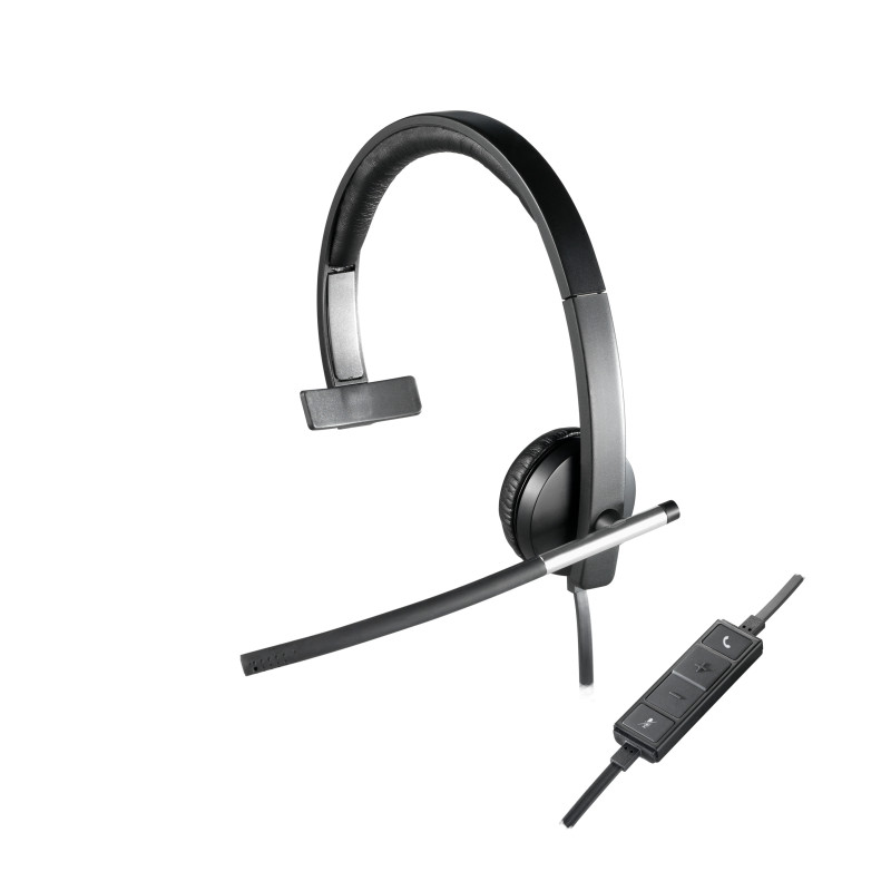 Logitech 981-000514 cuffia e auricolare Cablato A Padiglione Ufficio USB tipo A Nero, Argento Logitech 981-000514 cuffia e auricolare Cablato A Padiglione Ufficio USB tipo A Nero, Argento