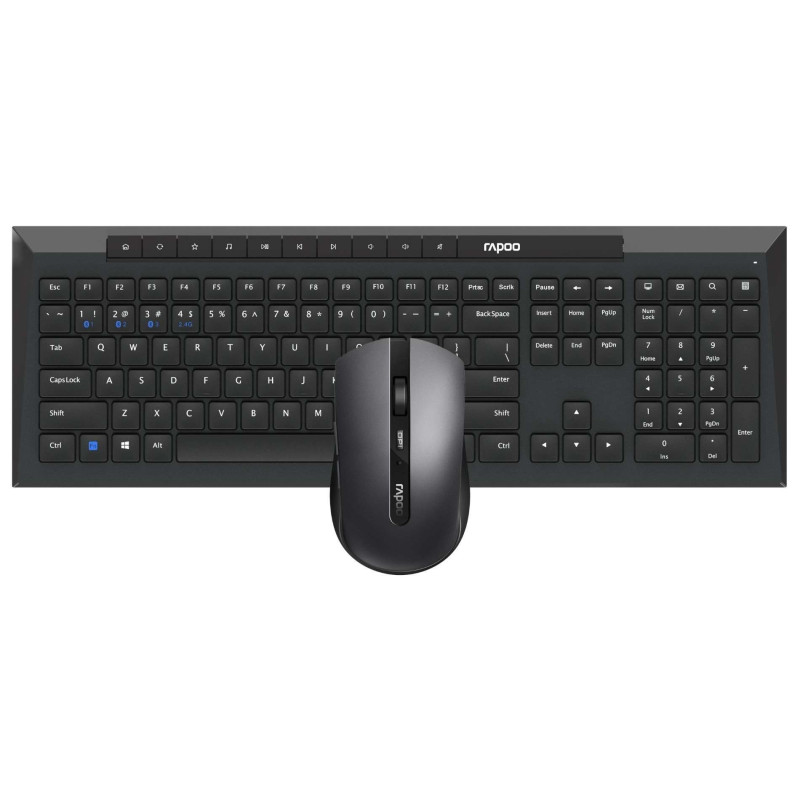 Rapoo 8210M tastiera Mouse incluso Universale Bluetooth QWERTY Nero