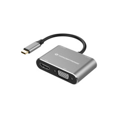 Conceptronic DONN16G replicatore di porte e docking station per laptop Cablato USB 3.2 Gen 1 (3.1 Gen 1) Type-C Nero, Argento