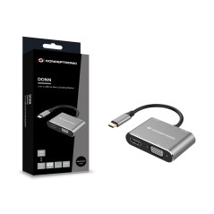 Conceptronic DONN16G replicatore di porte e docking station per laptop Cablato USB 3.2 Gen 1 (3.1 Gen 1) Type-C Nero, Argento