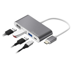 SilverHT 112001140199 hub di interfaccia USB 3.2 Gen 1 (3.1 Gen 1) Type-C Grigio