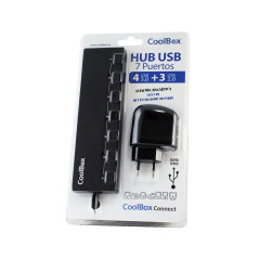 CoolBox HUBCOO356A hub di interfaccia USB 3.2 Gen 1 (3.1 Gen 1) Type-A 5000 Mbit s Nero