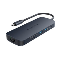 HYPER HD4004GL hub di interfaccia USB 3.2 Gen 1 (3.1 Gen 1) Type-C 10000 Mbit s Blu, Grigio