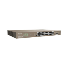 Tenda TEG1126P-24-410W switch di rete Non gestito Gigabit Ethernet (10/100/1000) Supporto Power over Ethernet (PoE) 1U Marrone