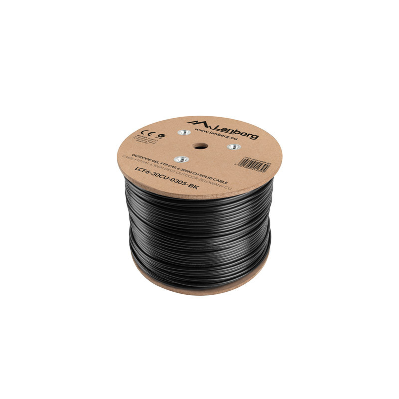 Lanberg LCF6-30CU-0305-BK cavo di rete Nero 305 m Cat6