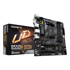 GIGABYTE B550M DS3H Scheda madre - CPU AMD Ryzen 5000, VRM a 5+3 fasi, fino a 4733 MHz DDR4, 1xPCIe 4.0 + 1xPCIe 3.0 M.2, LAN