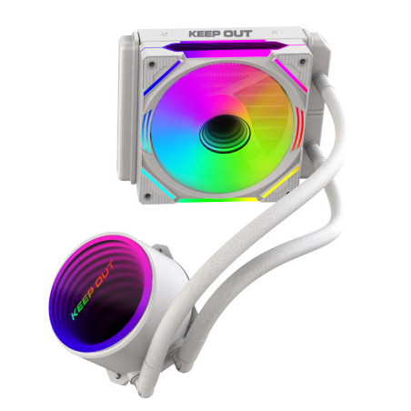 KeepOut XWC-120W sistema di raffreddamento per computer Case per computer Raffreddatore di liquidi tutto in uno 12 cm Bianco