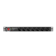 Lanberg PDU-PRO-07F-0200-BK unità di distribuzione dell'energia (PDU) 6 presa(e) AC 1U Nero