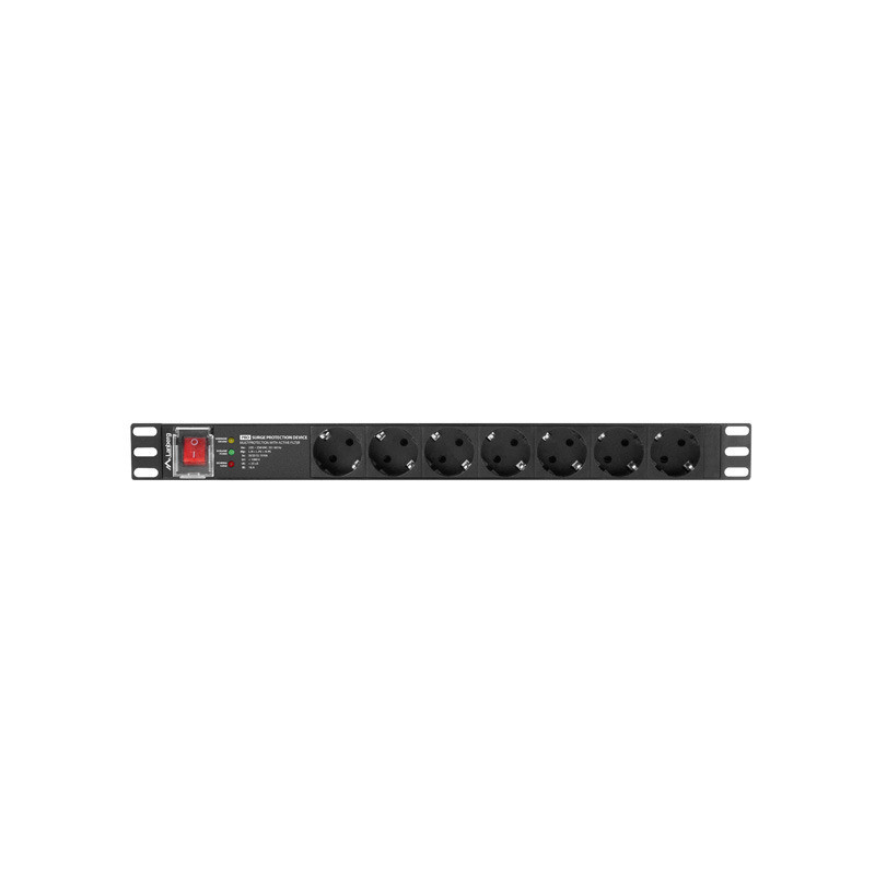 Lanberg PDU-PRO-07F-0200-BK unità di distribuzione dell'energia (PDU) 6 presa(e) AC 1U Nero Lanberg PDU-PRO-07F-0200-BK unità di distribuzione dell'energia (PDU) 6 presa(e) AC 1U Nero