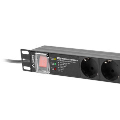 Lanberg PDU-PRO-07F-0200-BK unità di distribuzione dell'energia (PDU) 6 presa(e) AC 1U Nero