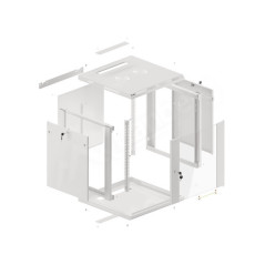 Lanberg WF01-6612-10S rack 12U Da parete Grigio
