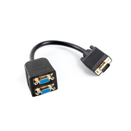 Lanberg AD-0020-BK cavo VGA 0,2 m VGA (D-Sub) 2 x VGA (D-Sub) Nero