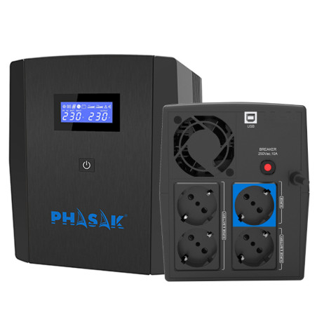 Phasak Sirius gruppo di continuità (UPS) A linea interattiva 1,56 kVA 900 W 4 presa(e) AC