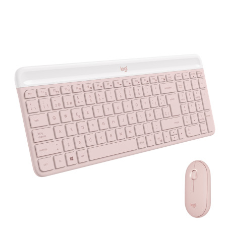 Logitech 920-011317 tastiera Mouse incluso Ufficio RF Wireless QWERTY Spagnolo Rosa