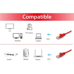 Equip 625429 cavo di rete Rosso 20 m Cat6 U UTP (UTP)