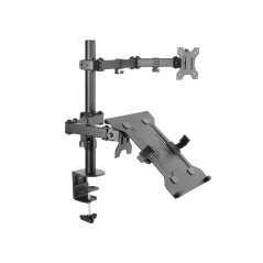 Equip Staffa di montaggio da scrivania per computer portatile con doppio braccio articolato da 13“-32”.