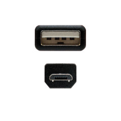 Nanocable 10.01.0500 cavo USB USB 2.0 0,8 m USB A Micro-USB B Nero