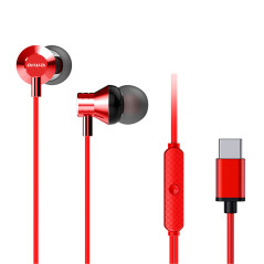 Aiwa ESTM-50USB-C Auricolare Cablato In-ear Musica e Chiamate USB tipo-C Rosso
