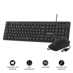 SUBBLIM SUBKBC-CSSK01 tastiera Mouse incluso Universale USB QWERTY Spagnolo Nero