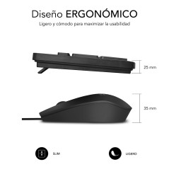 SUBBLIM SUBKBC-CSSK01 tastiera Mouse incluso Universale USB QWERTY Spagnolo Nero