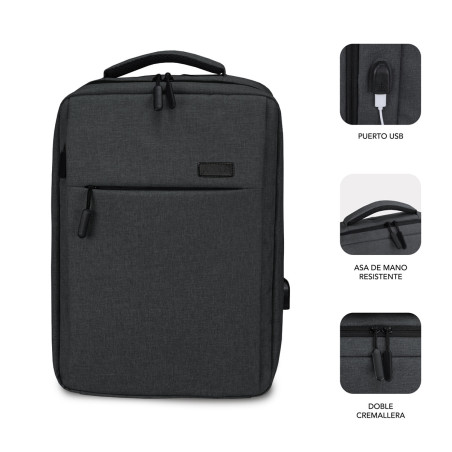 SUBBLIM MOCHILA TRAVELLER AIR PADDING 15.6'' GREY zaino Zaino casual Grigio Poliestere