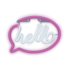 Forever Light Neon LED Light HELLO pink white Bat + USB FLNE15 Figura luminosa decorativa