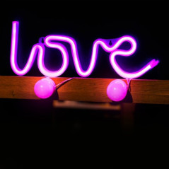 Forever Light Neon LED Light LOVE pink Bat + USB FLNEO5 Figura luminosa decorativa