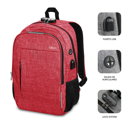 SUBBLIM SUB-BP-1UL0002 zaino Rosso Oxford