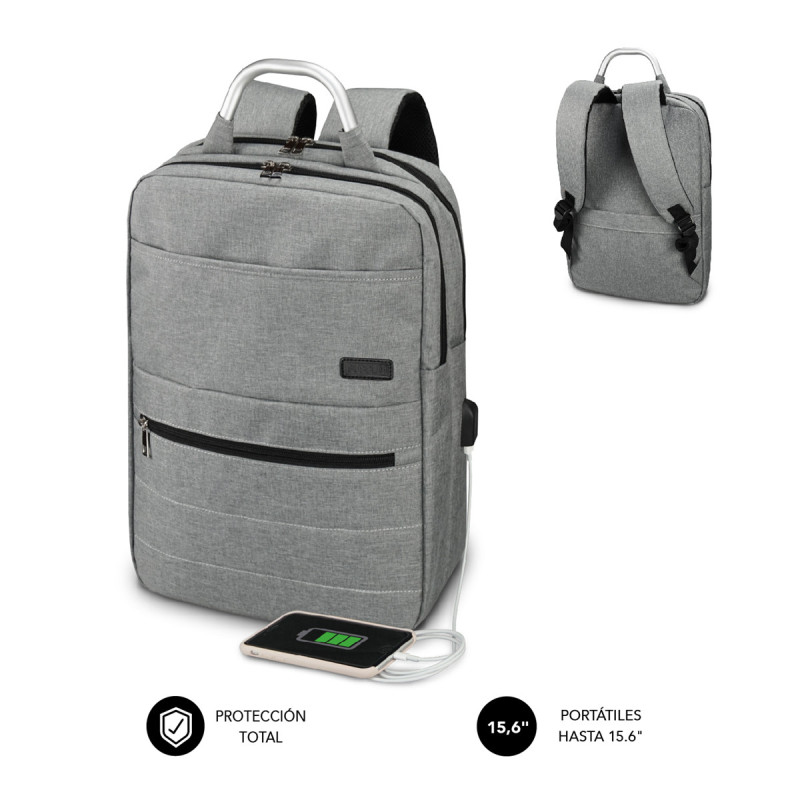 SUBBLIM MOCHILA ELITE AIR PADDING 15.6'' GREY zaino Zaino casual Grigio Poliestere