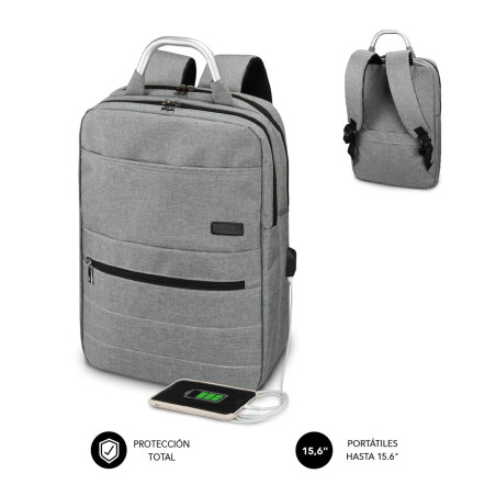SUBBLIM MOCHILA ELITE AIR PADDING 15.6'' GREY zaino Zaino casual Grigio Poliestere