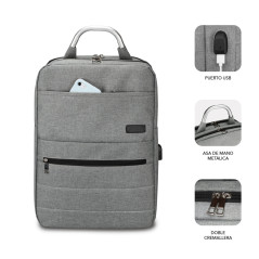 SUBBLIM MOCHILA ELITE AIR PADDING 15.6'' GREY zaino Zaino casual Grigio Poliestere