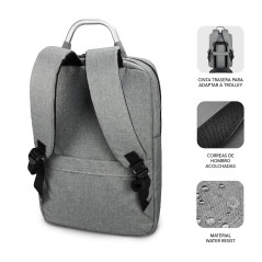 SUBBLIM MOCHILA ELITE AIR PADDING 15.6'' GREY zaino Zaino casual Grigio Poliestere