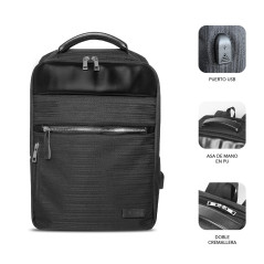 SUBBLIM MOCHILA BUSINESS V2 AP 16'' NEGRO 40,6 cm (16") Zaino Nero