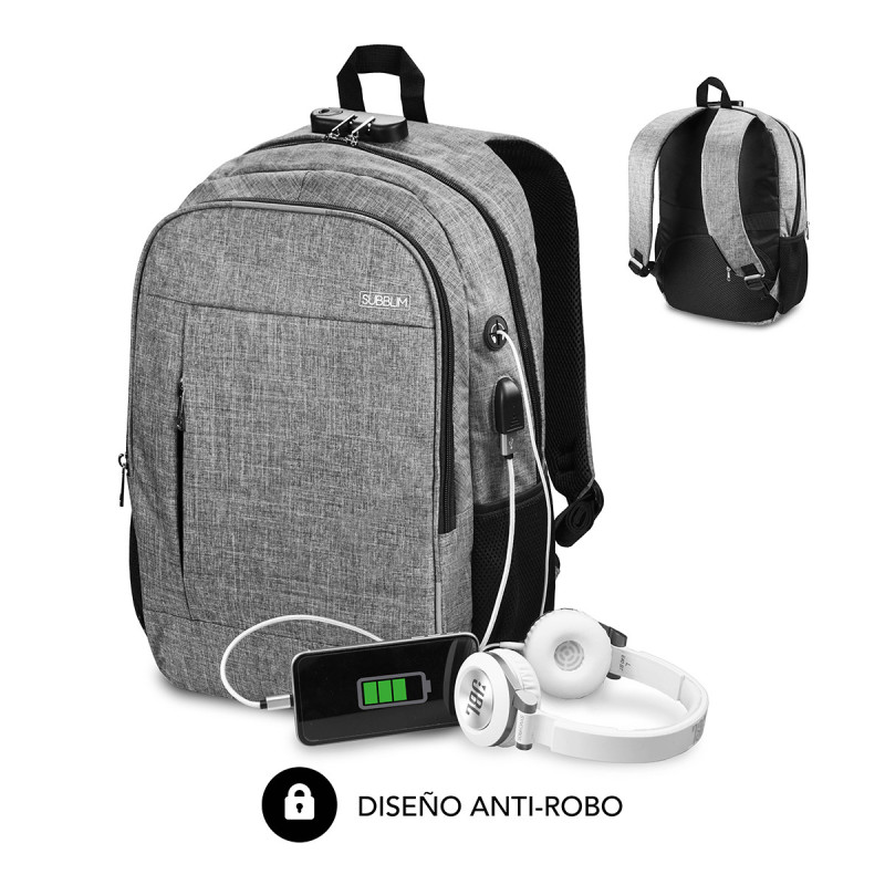 SUBBLIM SUB-BP-1UL0001 zaino Grigio Oxford SUBBLIM SUB-BP-1UL0001 zaino Grigio Oxford
