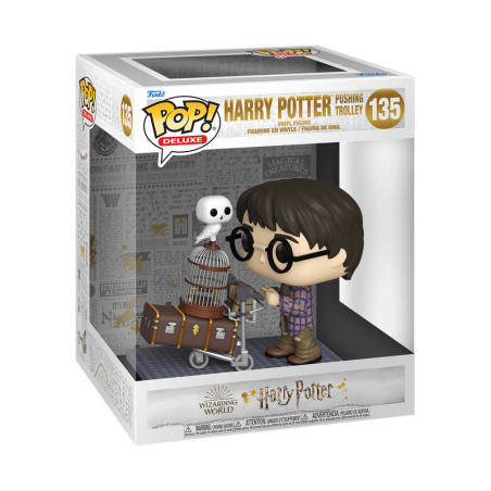 Funko pop deluxe harry potter harry empujando el carro con hedwig 57360