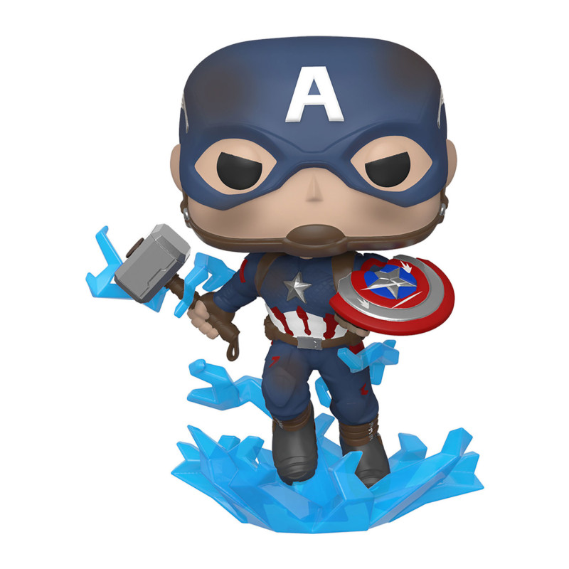 FUNKO POP Marvel: Endgame- Capt A w/Broken Shield & Mjolnir FUNKO POP Marvel: Endgame- Capt A w/Broken Shield & Mjolnir